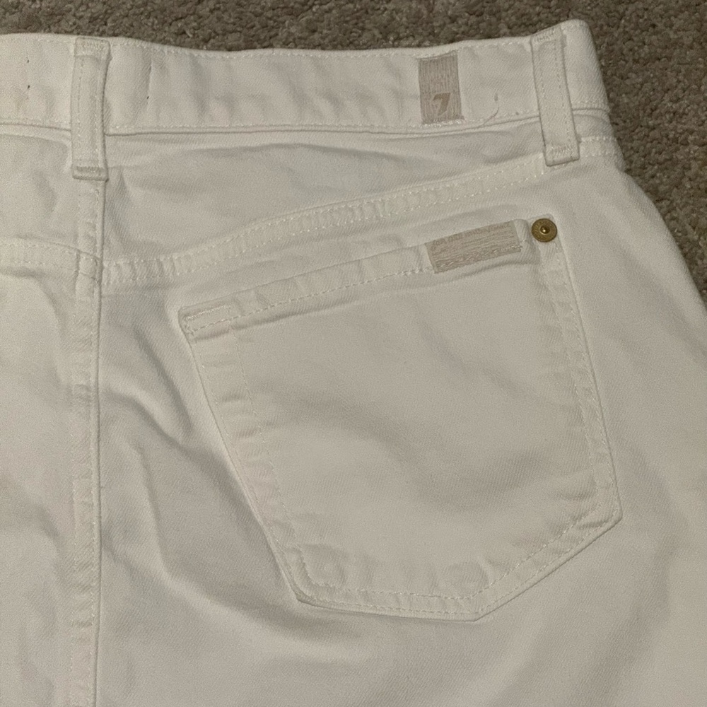 7 FOR ALL MANKIND Denim White A-Line Skirt Size:28 - Picture 7 of 10